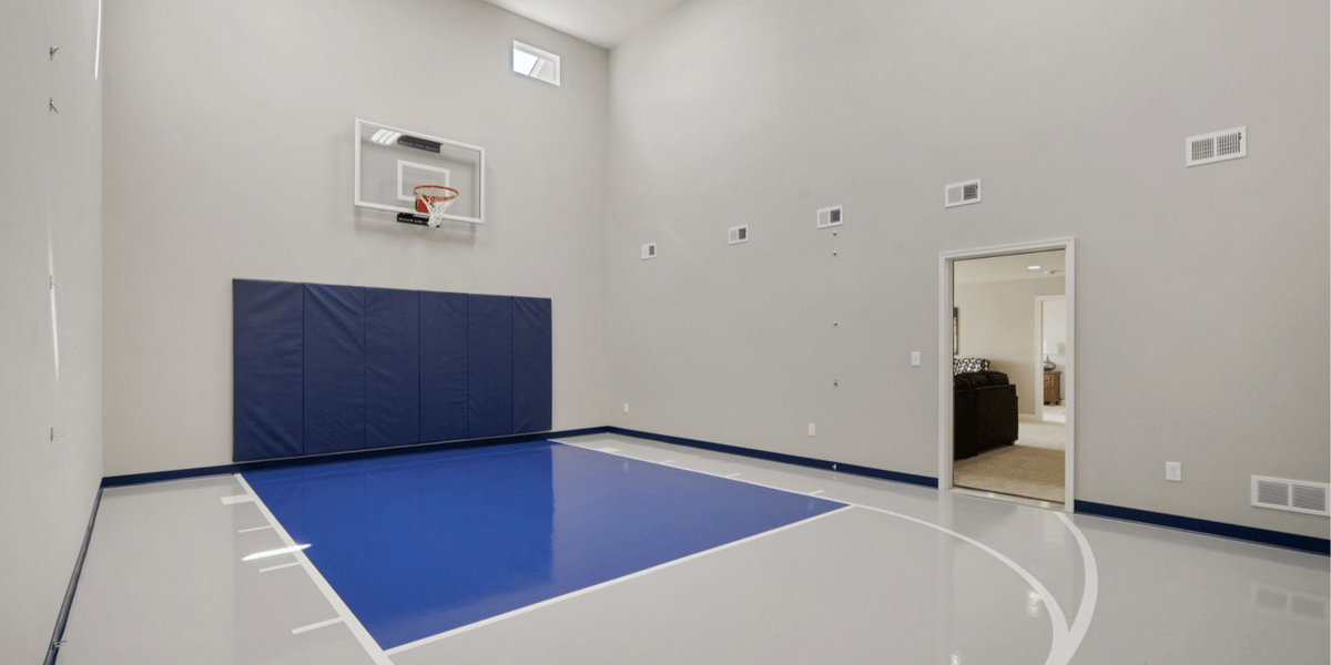 Indoor Basketball Court in Custom Home in Blaine MN